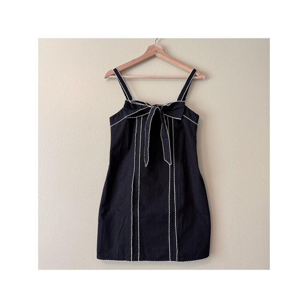 RSVP Cotton On Women's Black Bow Trim Mini Dress S